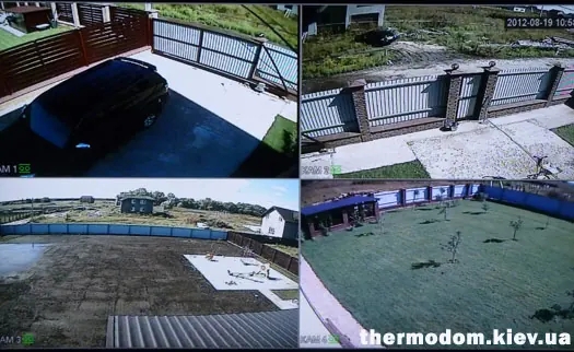 Зображення з чотирьох камер на екрані телевізора